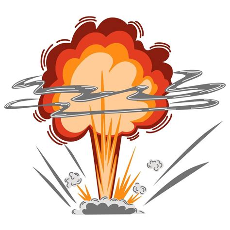 explosion cartoon dynamite  bomb explosion fire boom clouds  smoke element dangerous