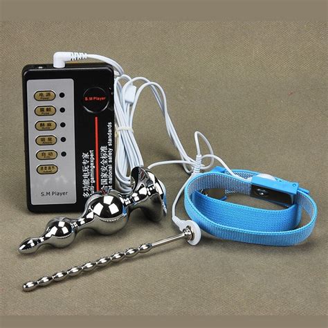 Electric Shock Anal Plug Pulse Therapy Metal Vibrator Butt Beads