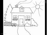 Coloring House Pages Printable Print Library Clipart Tree sketch template