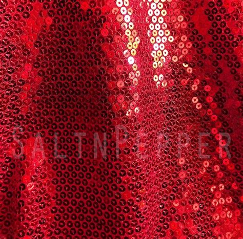 red sequin fabric mm full sequins  mesh fabric red etsy