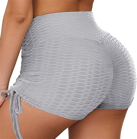 hurmes women s high waist scrunch booty tummy control yoga shorts