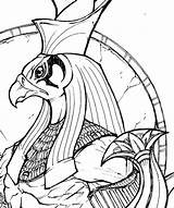 Egyptian Horus Anubis sketch template