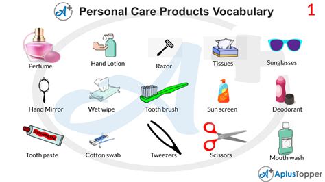personal care products vocabulary list  personal care products