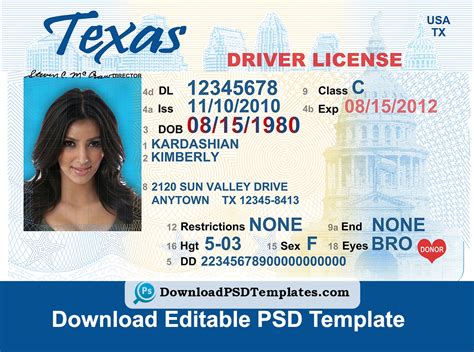 editable drivers license template printable calendar blank