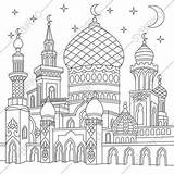 Ramadan Mosque Moschee Islam Coloriage Orientalisch Erwachsene Ausmalbilder Orient Turkish Orientale Noches Crescent Coloriages Dessin Masjid Zentangle Este Moons Twinkling sketch template