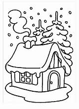 Coloring Winter House Snow Pages Covered Printable Sheets Christmas Kids Snowy Monster During Houses Colouring Color Book Print Kidsplaycolor Cartoon sketch template