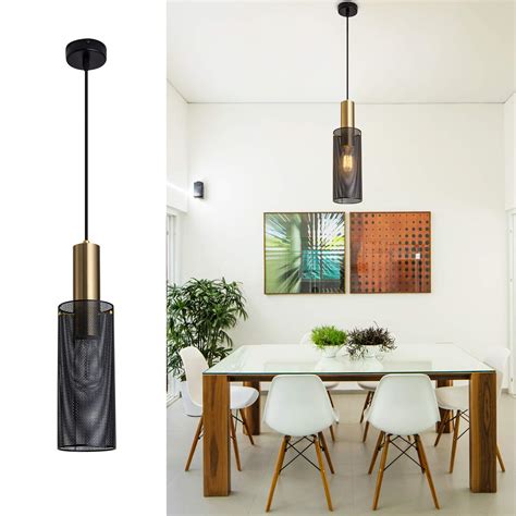 buy modern black pendant lighting fixture metal caged ceiling pendant