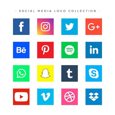 coleccion de logos de redes sociales populares vector gratis
