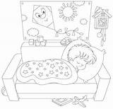Coloring Sleep Kids Pages Sleeping Colouring Child 123rf sketch template