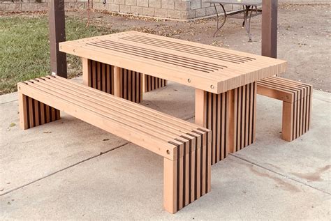 simple picnic table plans  outdoor furniture diy easy  build