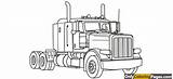 Coloring Semi Truck Pages Kenworth Kids Trucks Big Printable Easy W900 Calendar Simple Color Cool Rig Print Para Colorear Colouring sketch template