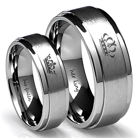 couples king  queen rings    crown set