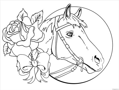 horse  girls coloring page  printable coloring pages