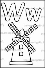 Windmill Alphabet sketch template