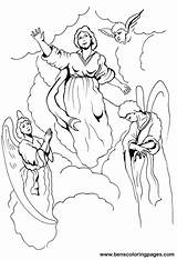 Coloring Mary Mother God Holy Assumption Pages Clipart Para Library Handout Below Please Print Click Popular sketch template