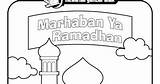 Marhaban Ramadhan Mewarnai Anak Sketsa Islami Contoh Masjid sketch template