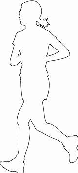 Jogger Silhouette Silhouettes Coloring Pages Outline Drawing sketch template