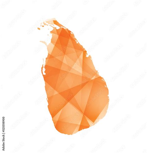 vector illustration  sri lanka map  orange colored geometric shapes stock vector adobe stock