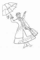 Poppins Bert Printcolorcraft Colouring Imagenes Umbrella sketch template