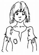 Poor Drawing Poverty Clipart Girl Kid Kids Clip Cliparts Woman Family Little Beggar Person Child Hungry Impoverished Kahani Library Clipground sketch template