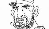Fidel Castro sketch template