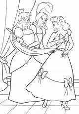 Cinderella Coloringhome Anastasia Drizella Everfreecoloring Afkomstig Insertion sketch template