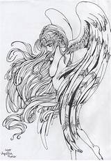 Demons Angels sketch template