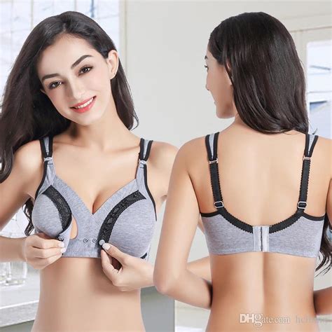 2019 hot sell sexy nursing push up front open feeding bra for women cotton bra with lace trim