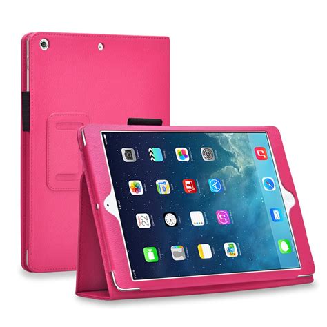 ipad mini  case hot pink slim fit synthetic leather folio case cover stand  apple ipad