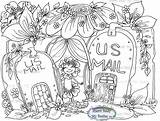 Magical Sherri Baldy Digi Stamp Instant Town Flower Mail Artist House sketch template