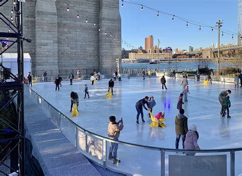 ice skating rink  amazing views opens  brooklyn bridge