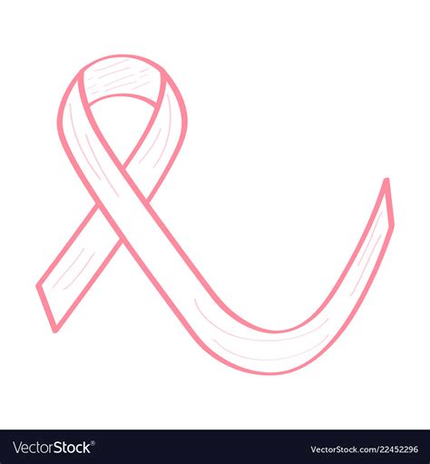 cancer ribbon outline vector