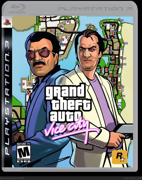 Grand Theft Auto Vice City Playstation 3 Box Art Cover By