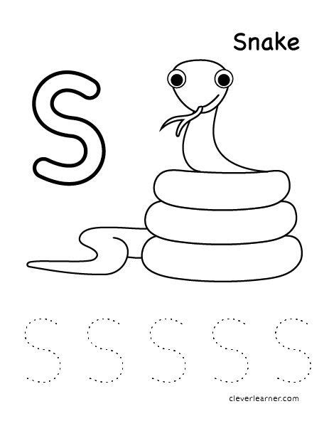 stands  snake tracing sheet  preschool letter  crafts