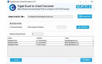 Cigati Excel to vCard Converter screenshot #0