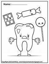 Dental Preschool Coloring Health Pages Kids Care Preschoolers Teeth Printable Visit Hygiene sketch template