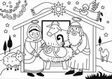 Jesus Coloring Birth Pages Printable Christmas Paper Story Puzzle sketch template