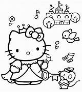 Hello Coloring Kitty Mermaid Pages Fairy sketch template