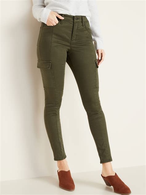 high waisted sateen rockstar super skinny cargo pants for women old navy