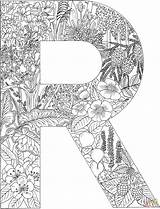 Coloring Pages Letter Printable Alphabet Kids Supercoloring Adult Plants Detailed Letters Adults Book Cool Books Sheets Choose Board Drawing sketch template