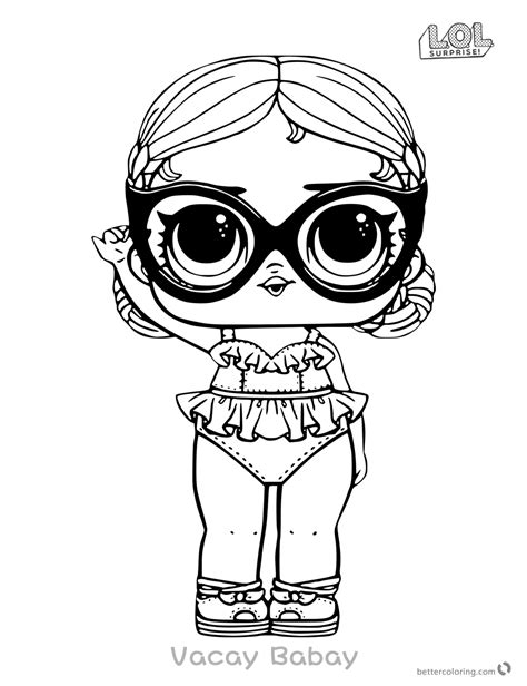 lol surprise doll coloring pages vacay babay  printable coloring