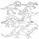 Dinosaurs Colorare Dinosauri Reeks Kleurend Dinosaurussen Insieme sketch template