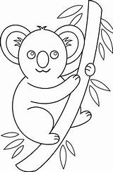 Koala Bear Coloriages Silhouette Crianças Sweetclipart Colorable Wikiclipart sketch template