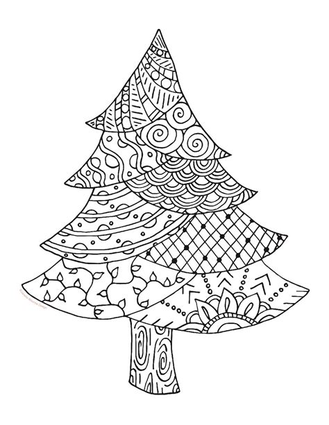 christmas tree coloring page finding zest
