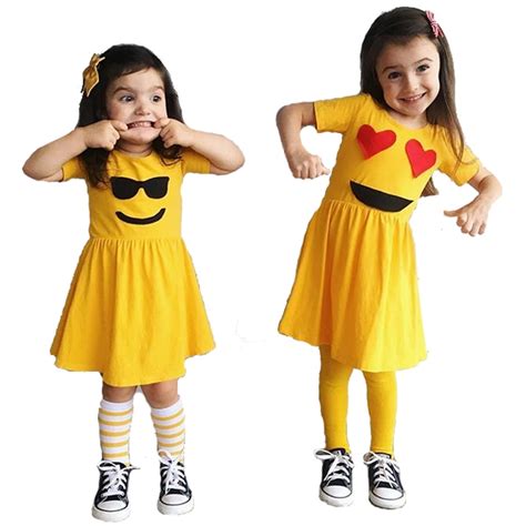 baby girl dress emoji kids dresses  girls  summer children