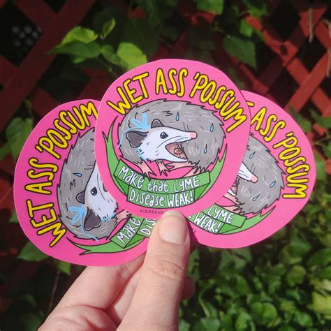 wap wet ass possum glossy vinyl sticker waterproof etsy
