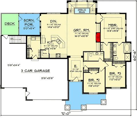 rambler  finished  level ah architectural designs house plans