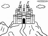 Castle Coloring Pages Mountain Simple Bouncy Drawing Castles Easy Kids Big Printable Getdrawings Knight sketch template