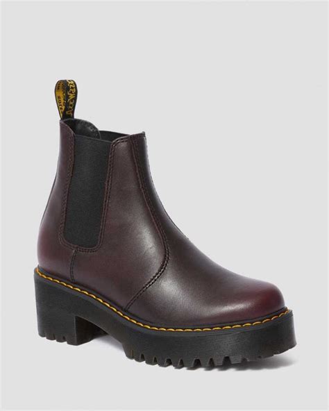 dr martens chelsea boots rometty womens vintage leather platform chelsea boots burgundy