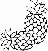 Pineapple Clipart Coloring Two Outline Sugarloaf Fresh Colouring Print Clipartmag Pages Color Sheet sketch template